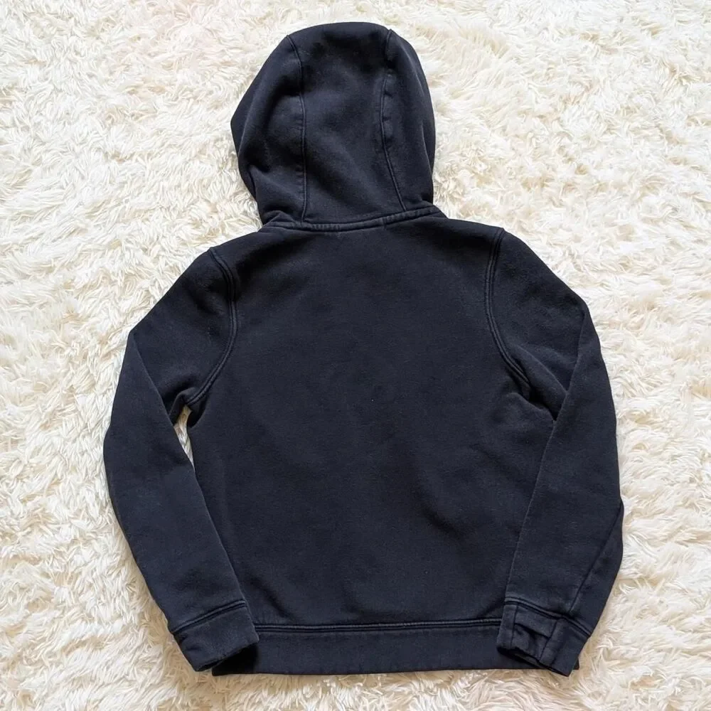 Nike Sportswear Boys Size XS Black Charcoal White Logo Club Pullover Hoodie